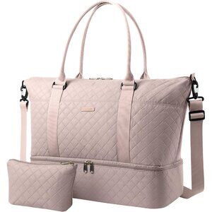 Hotor Women Pink Large Overnight with Shoe Compartment  Travel Duffel Bag